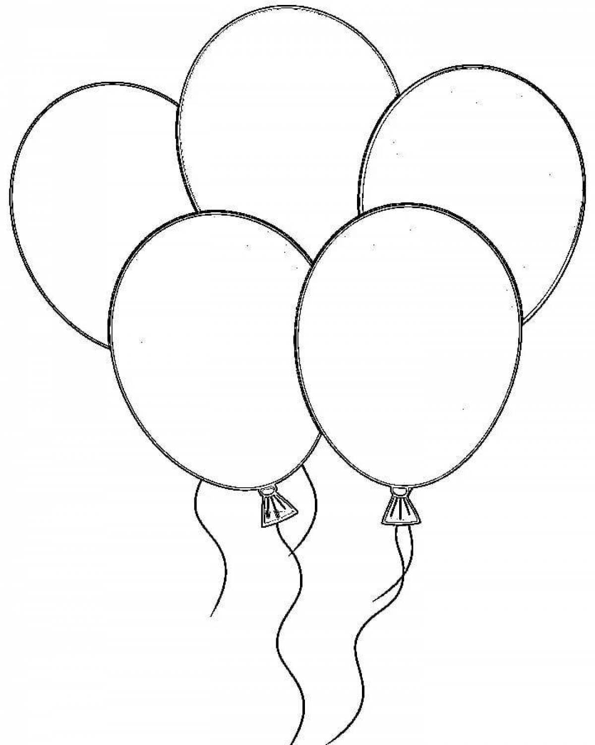 Holiday coloring book with balloons for kids