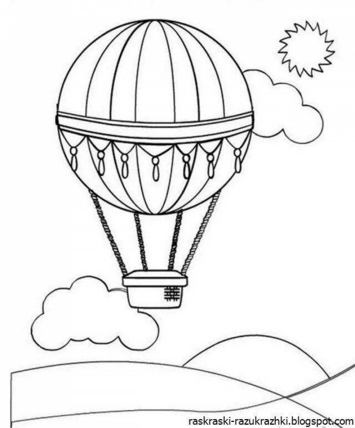 Игривая страница раскраски с воздушными шарами для детей