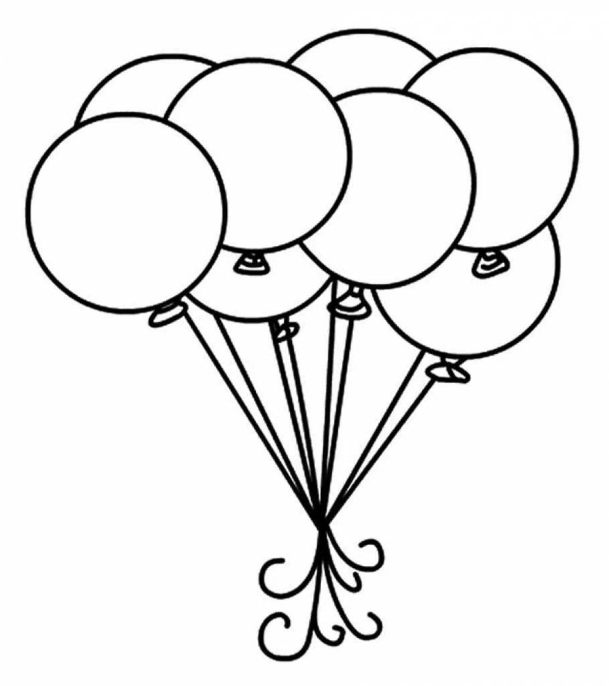 Удивительная страница раскраски с воздушными шарами для детей