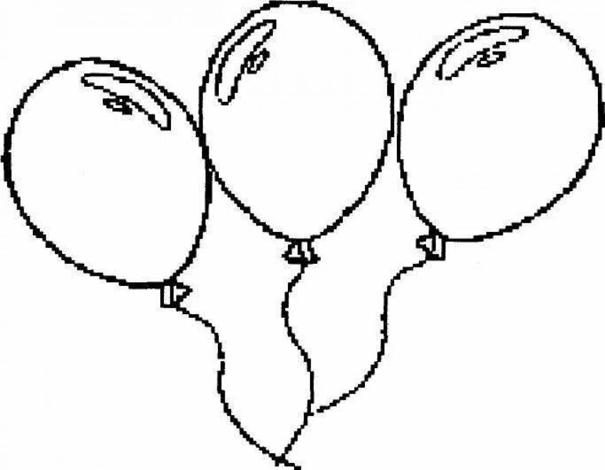 Живая страница раскраски с воздушными шарами для детей