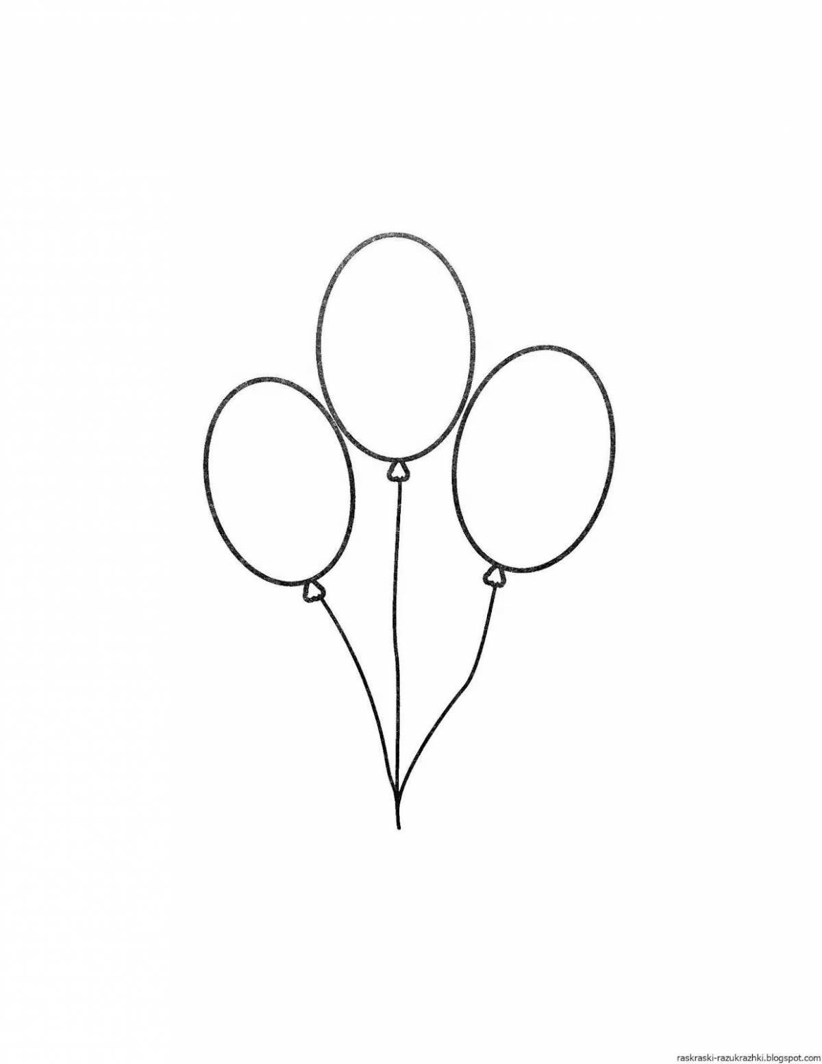 Glamorous coloring book with balloons for kids