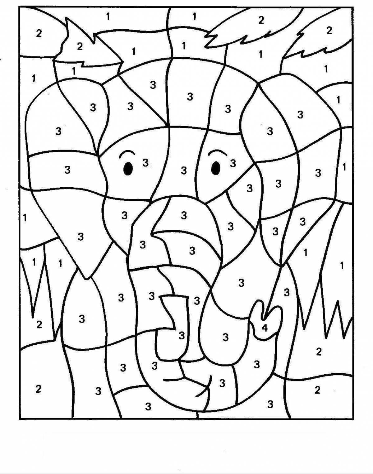 Easy-by-numbers stimulating coloring book