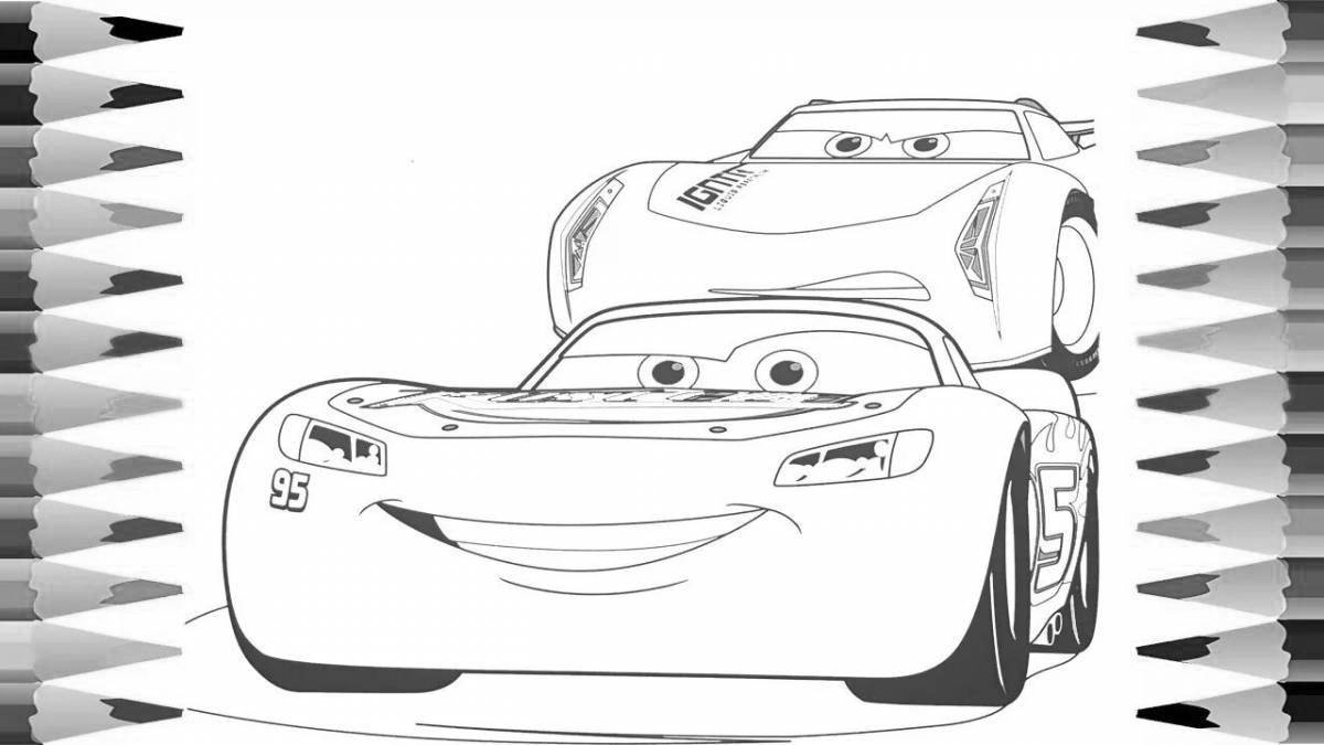 Animated coloring of cars 3 lightning makvin