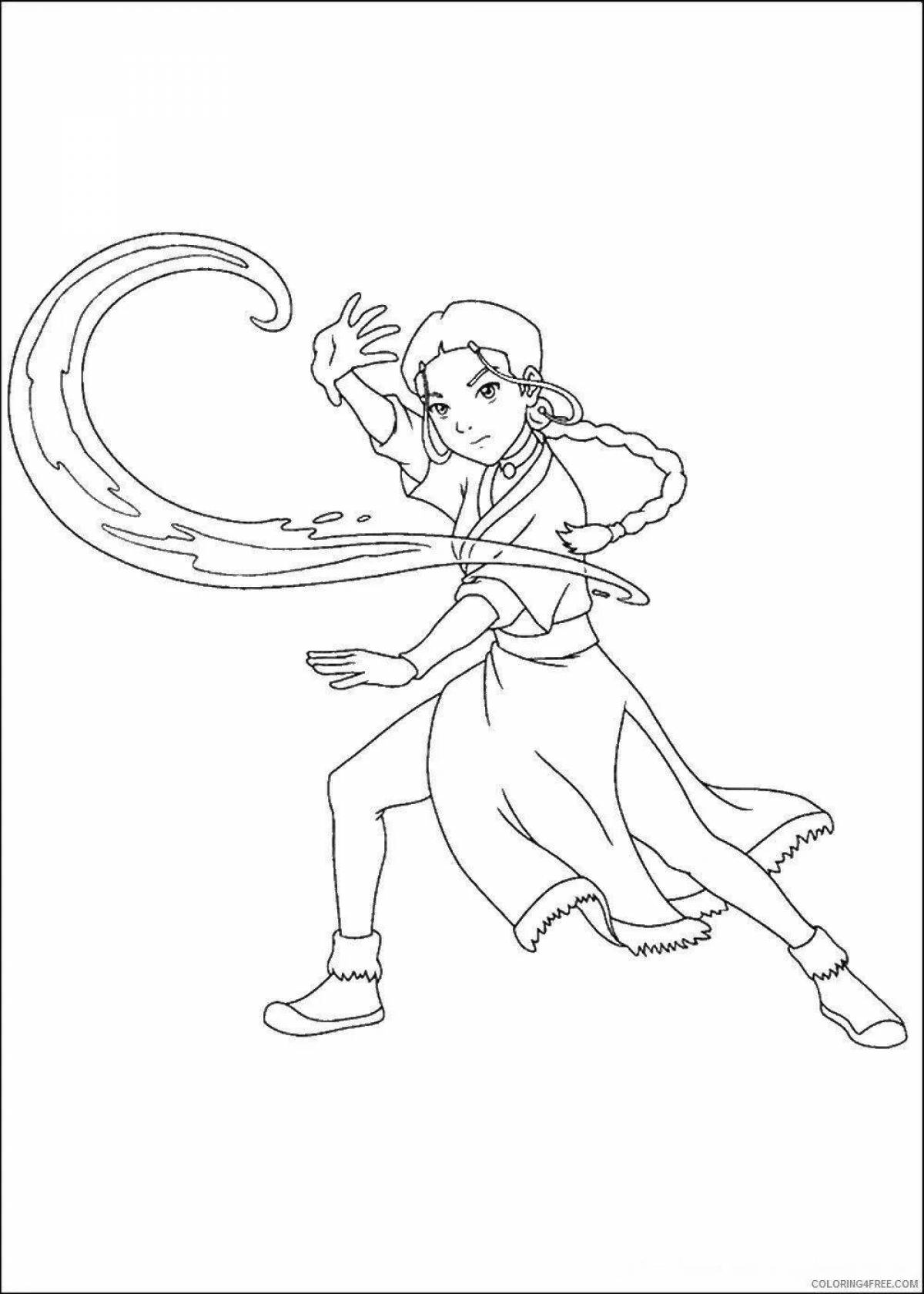 Joyful Avatar Coloring Page The Last Airbender