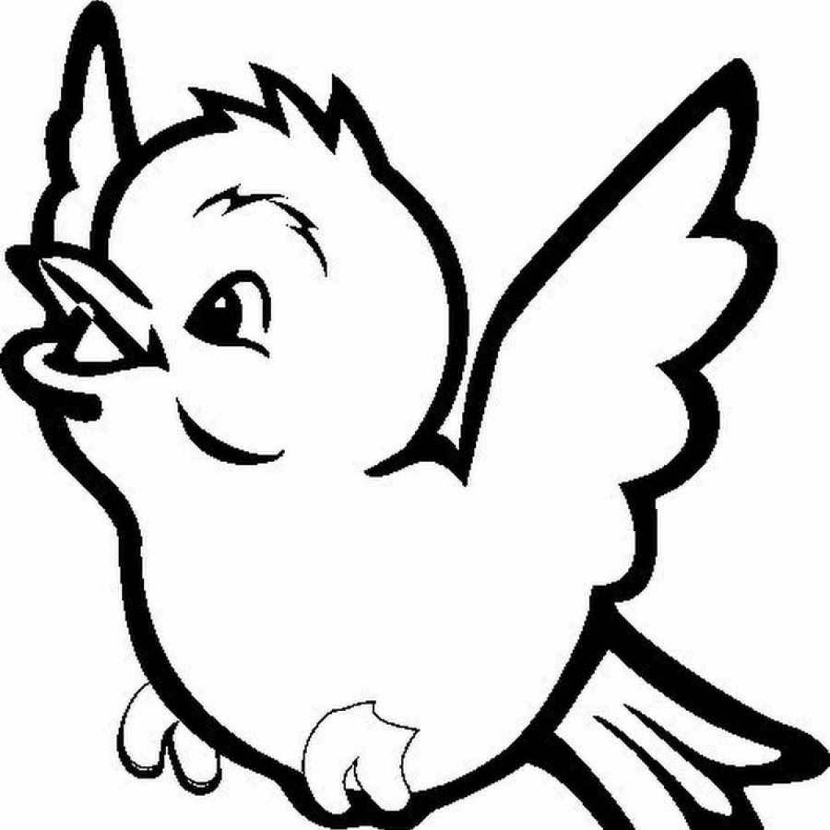Colorful sparrow coloring page for kids
