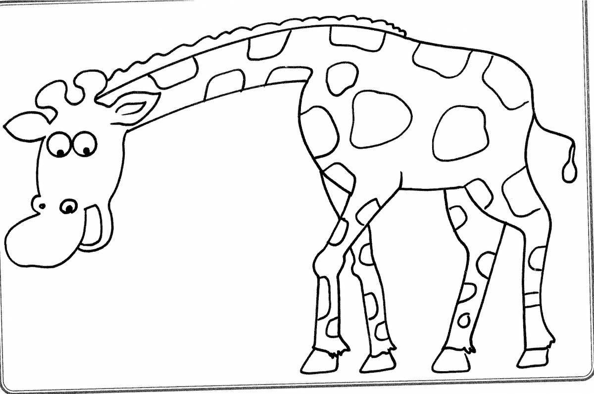 Удивительная страница раскраски жирафа для детей