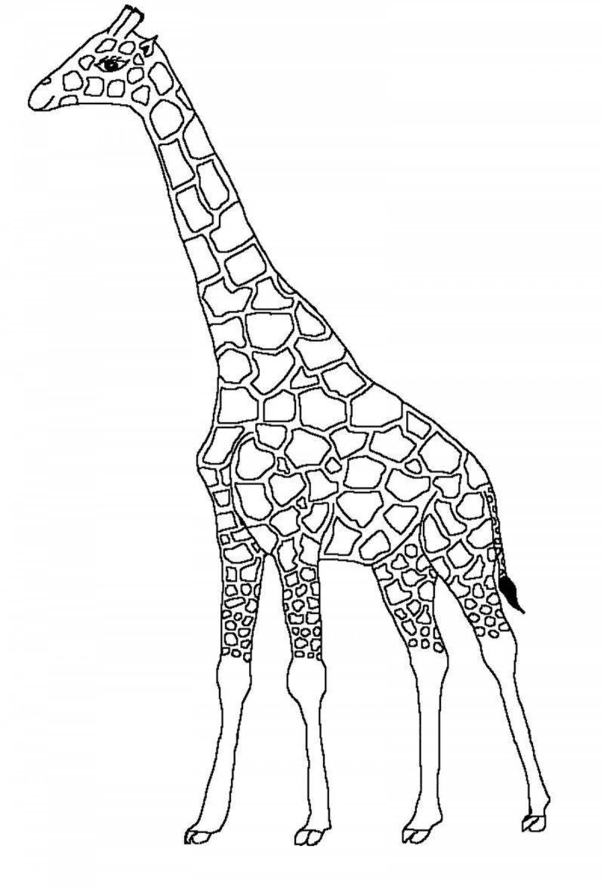 Раскраска сверкающий жираф для детей