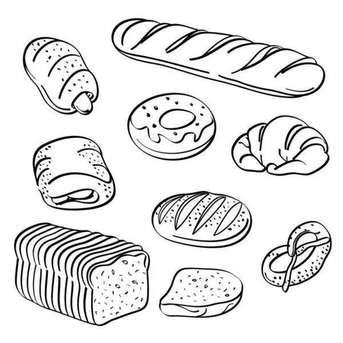 Playful bakery coloring page for kids