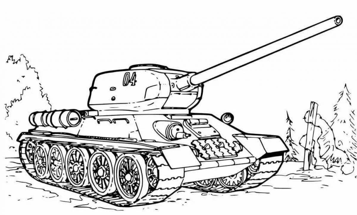 Раскраска jovial tank t 34 для детей