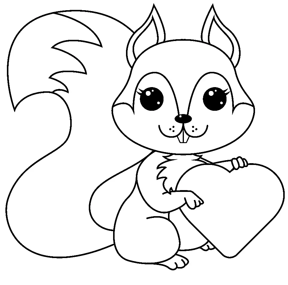 Witty squirrel coloring book for 3-4 year olds