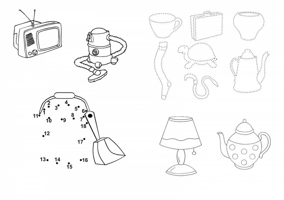 Coloring pages of household appliances for children 6-7 years old