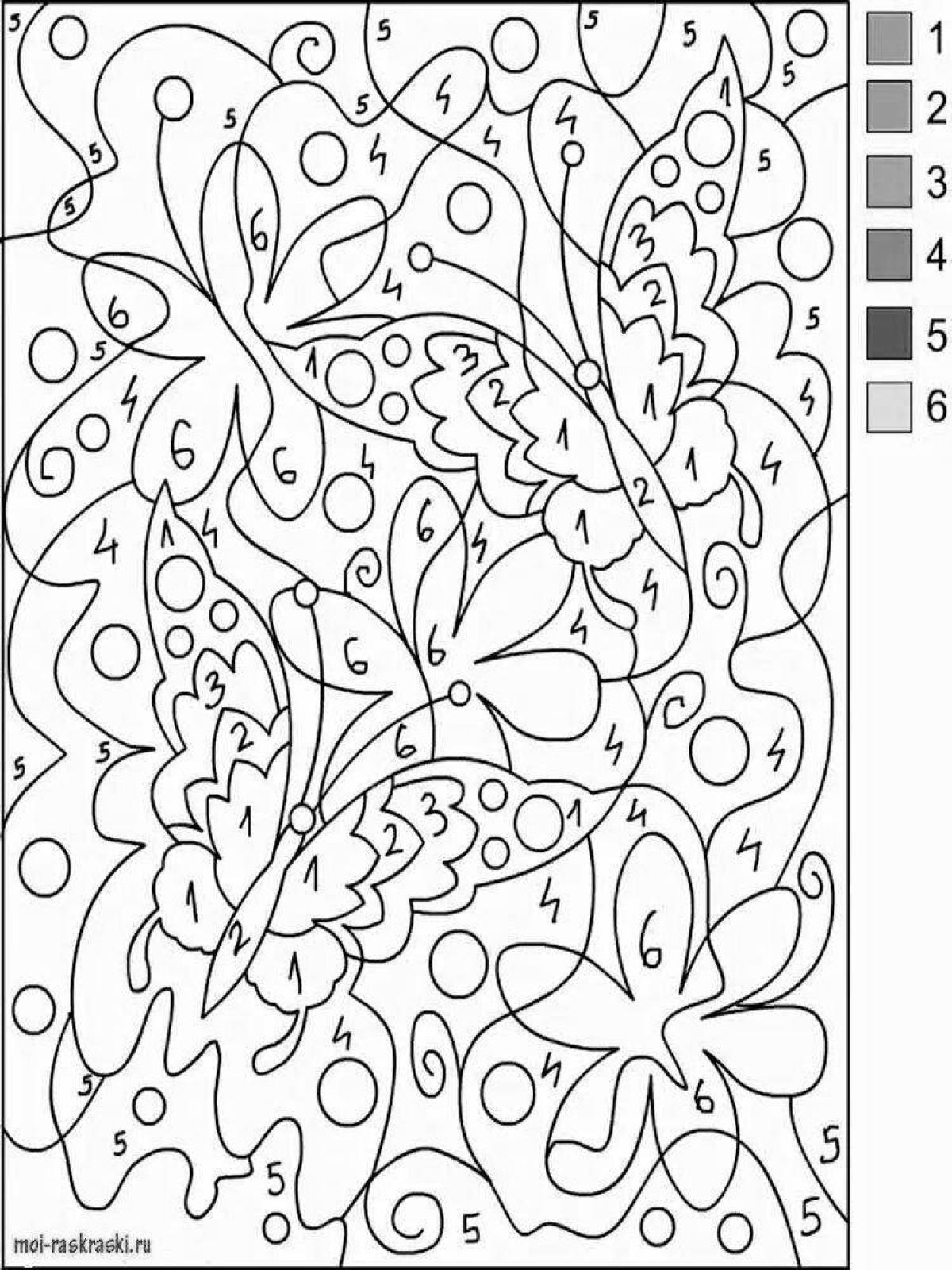 Violent coloring flowers by numbers