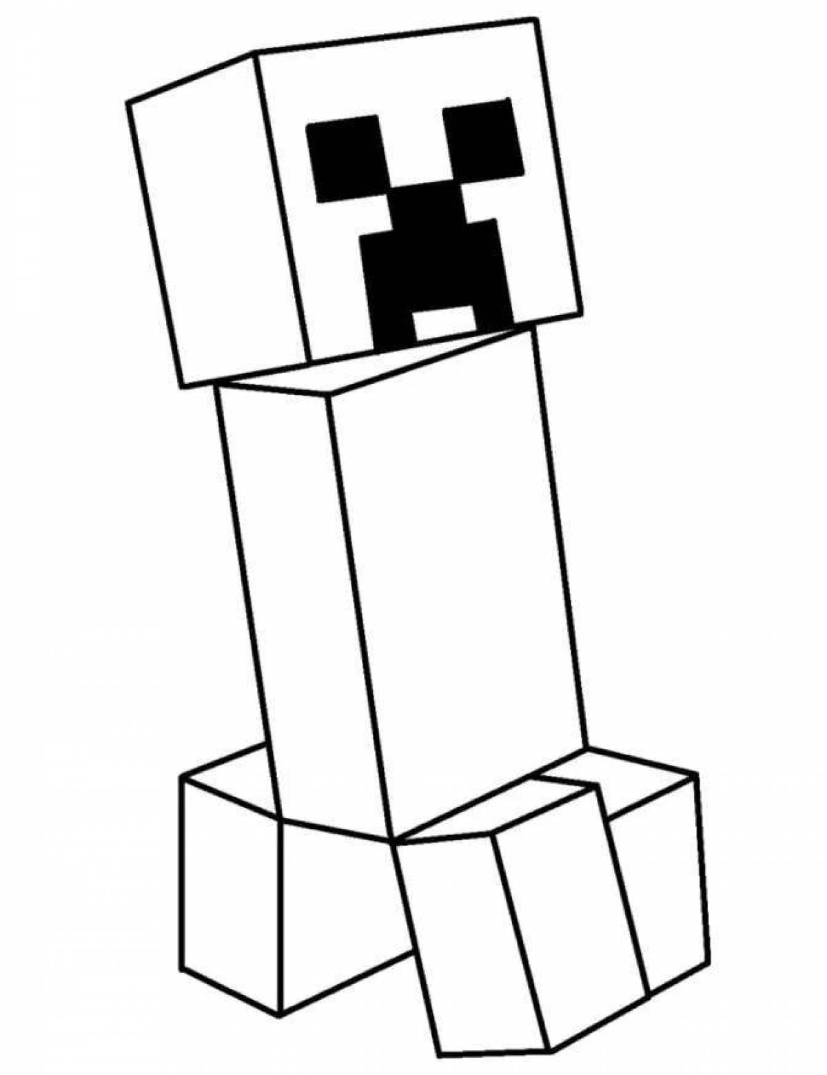 Coloring page confident creeper