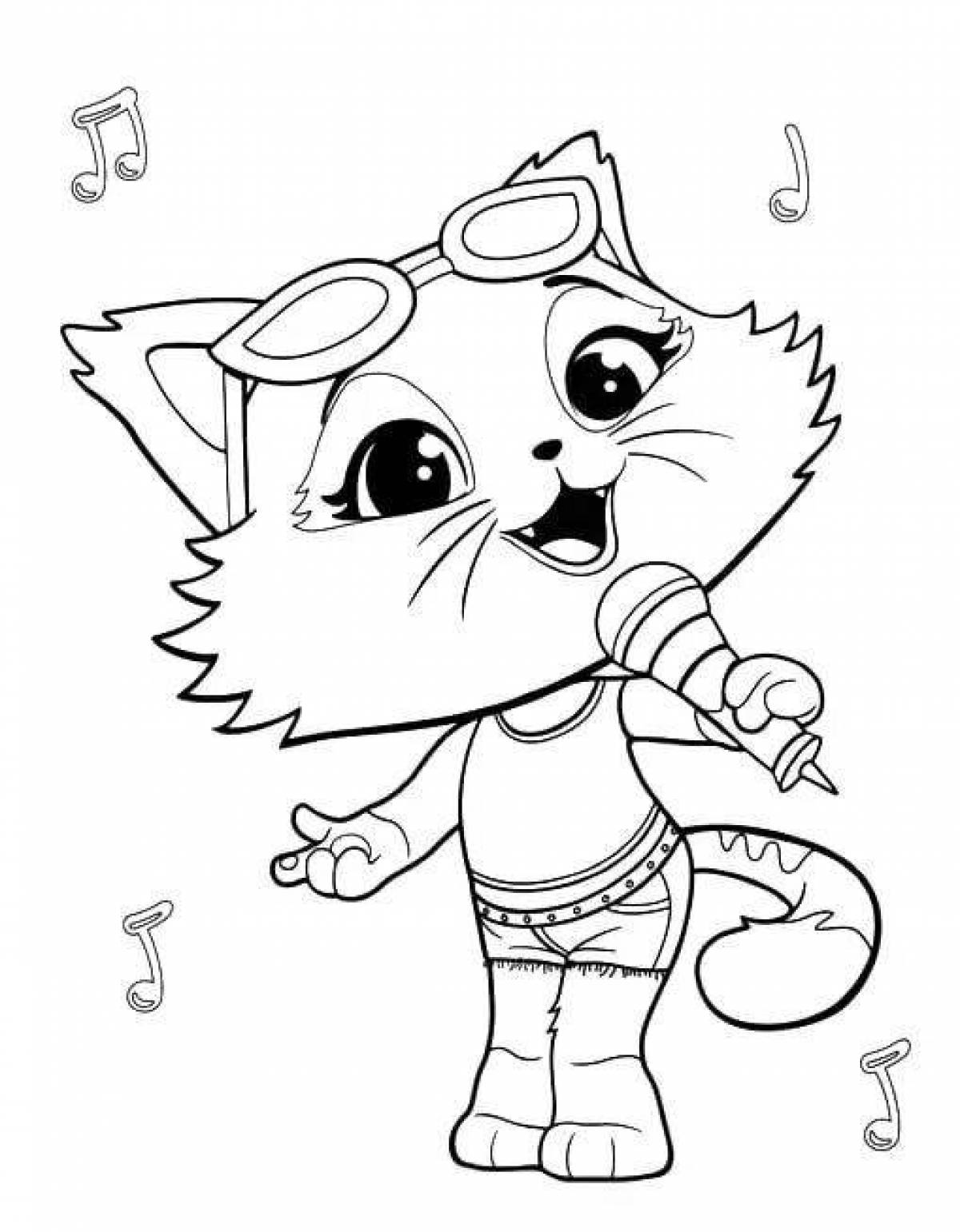 Animated raccoon coloring page