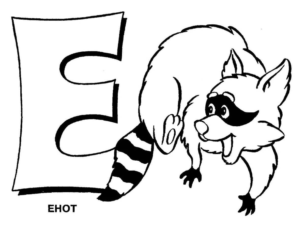 Humorous raccoon coloring book