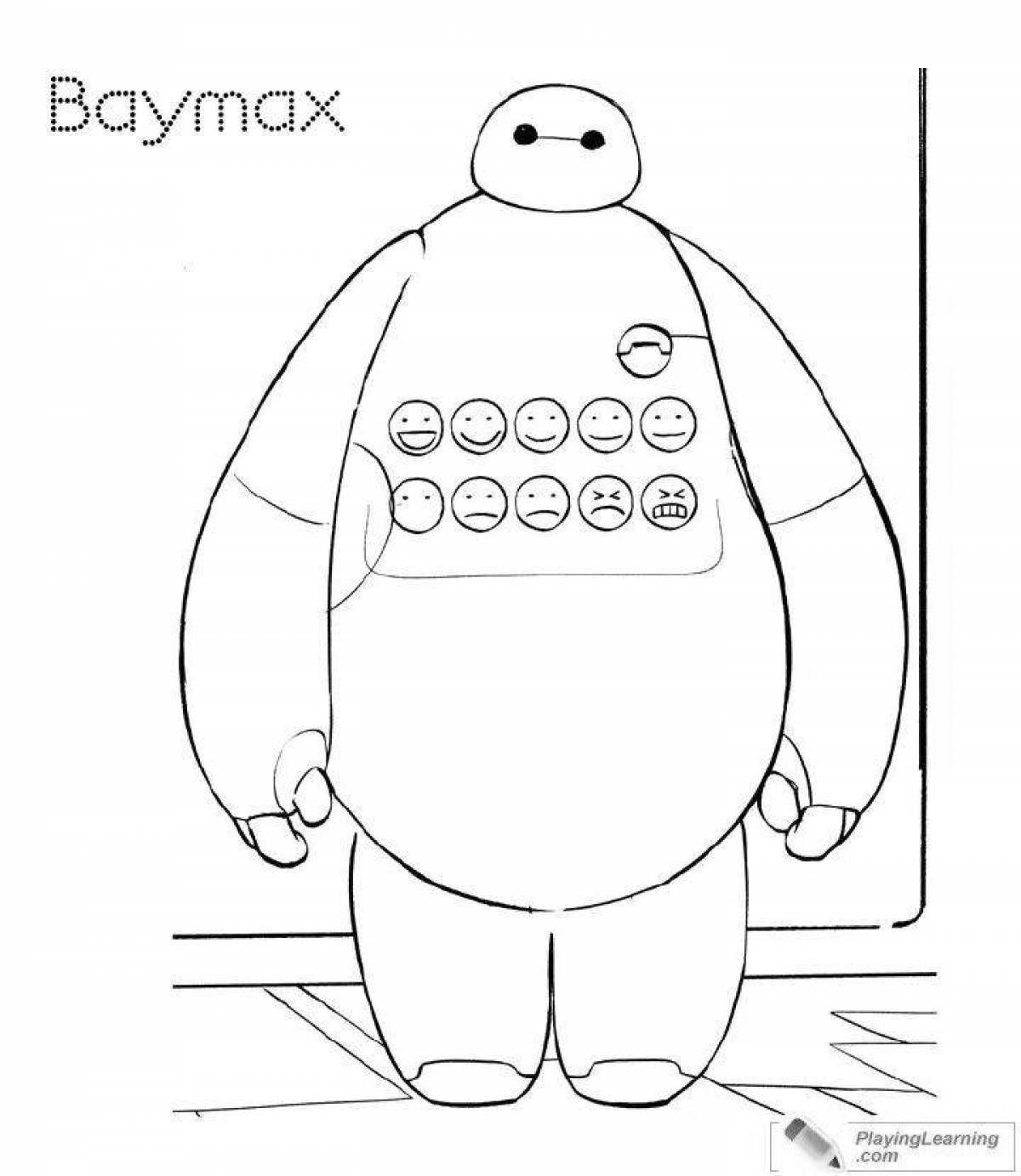 Colorful baymax coloring page