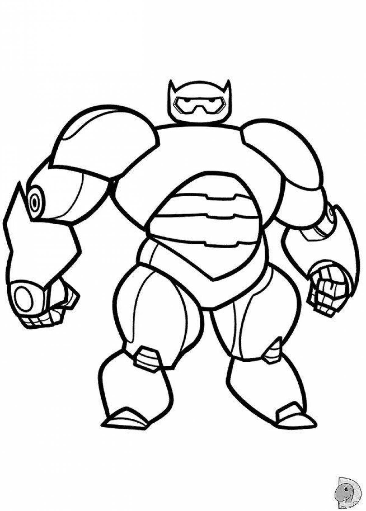 Playful baymax coloring page