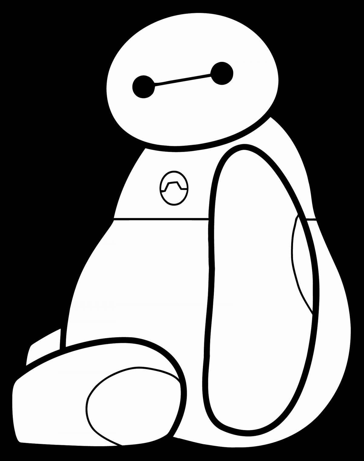 Fearless Baymax Coloring Page