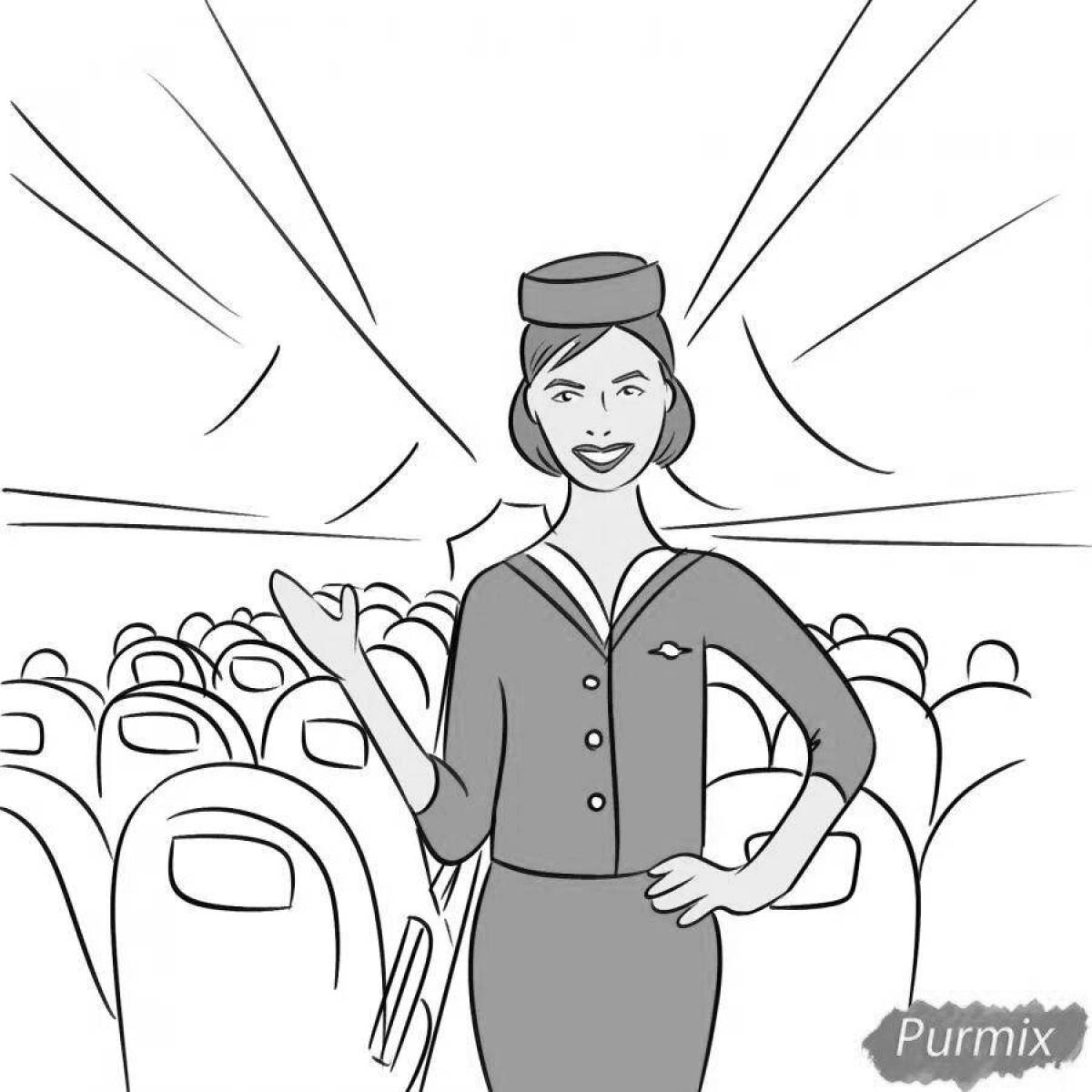 Creative stewardess coloring book