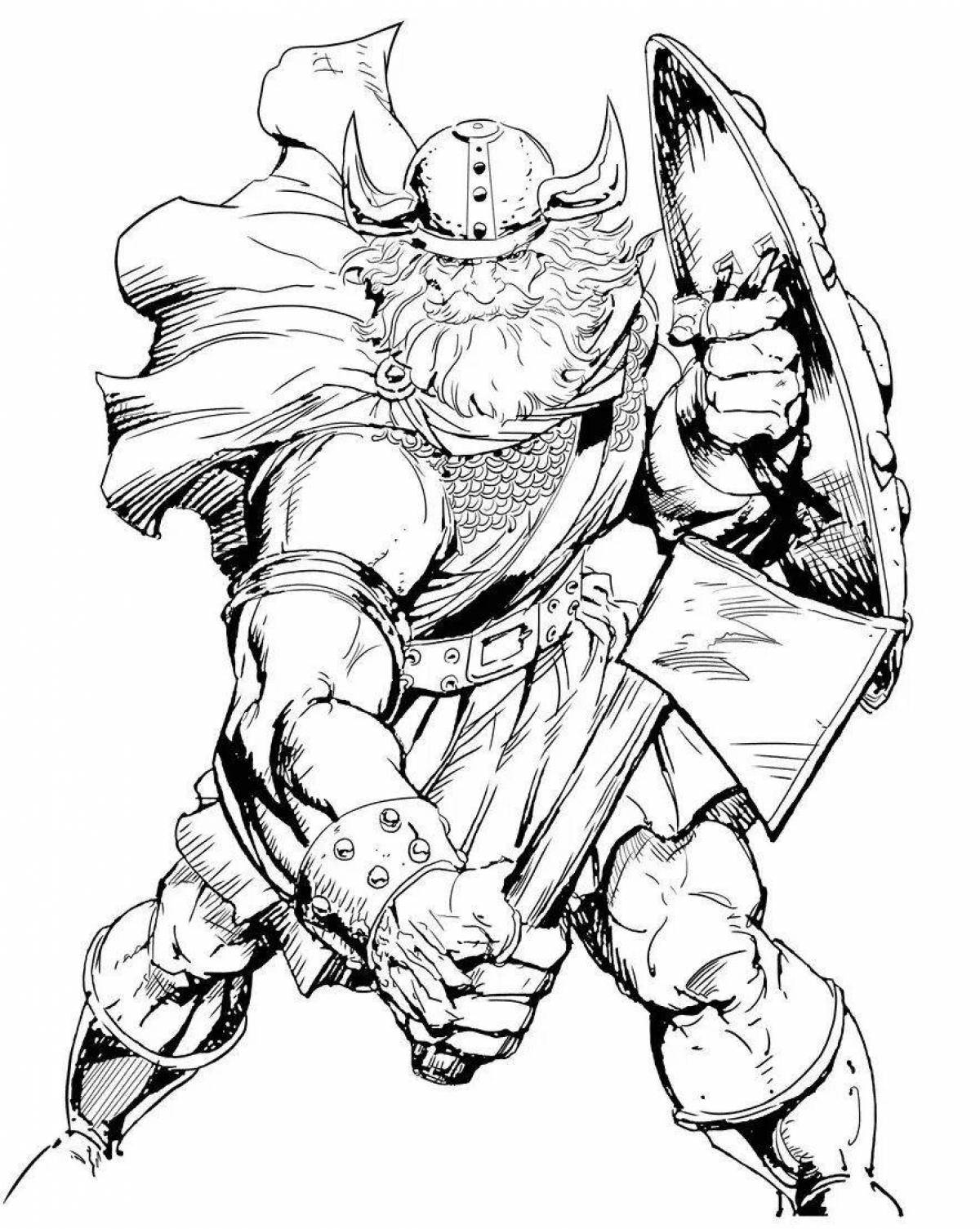 Radiant viking coloring page