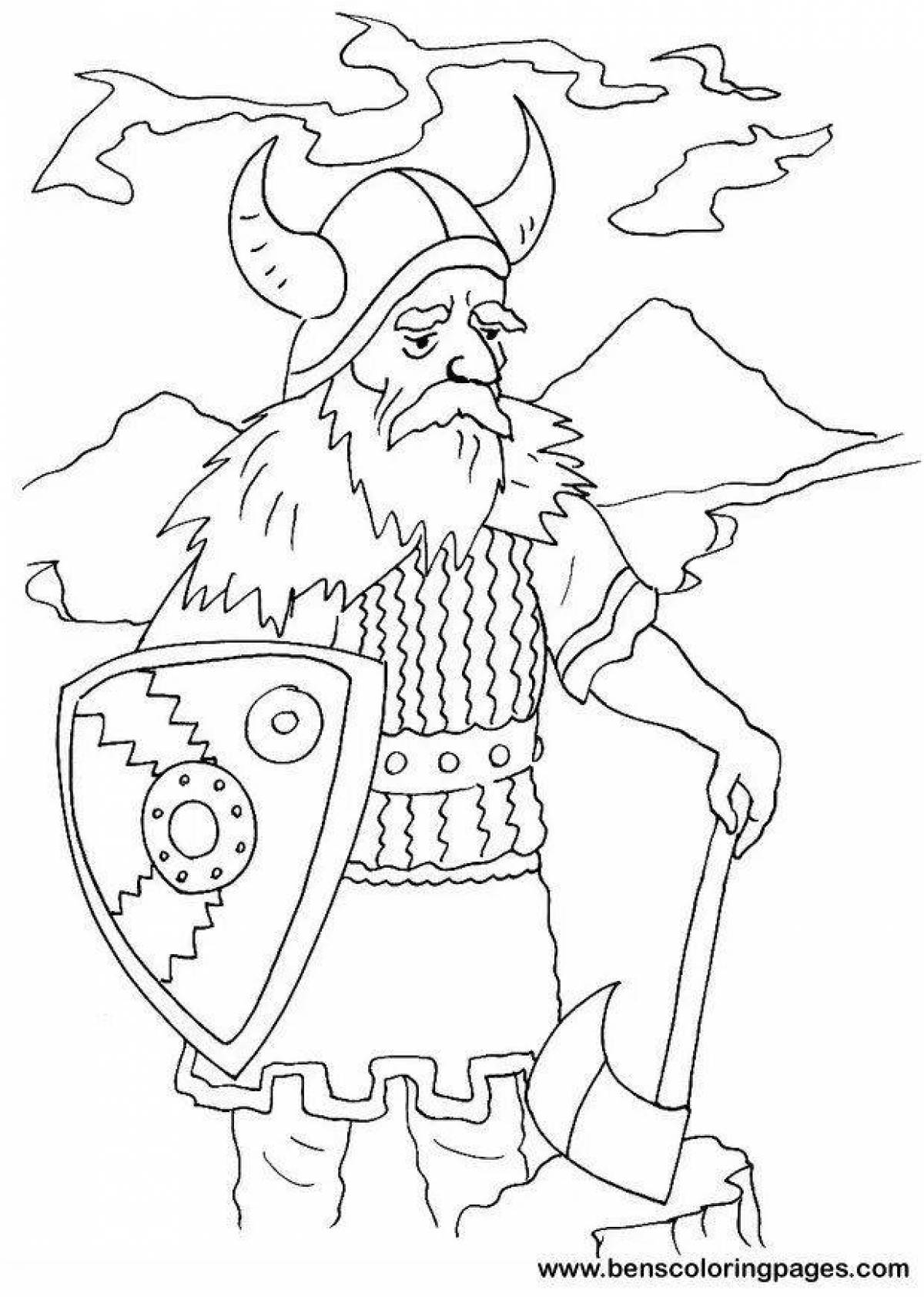 Coloring page bold viking