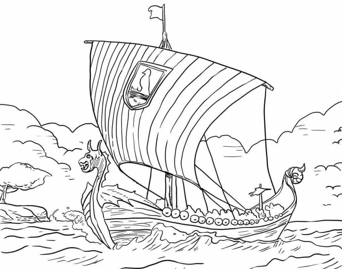 Fun coloring book for Vikings