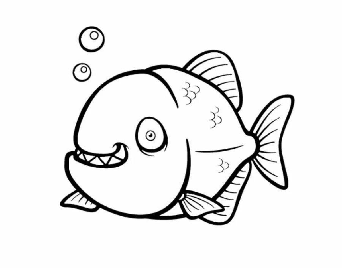 Fun coloring piranha