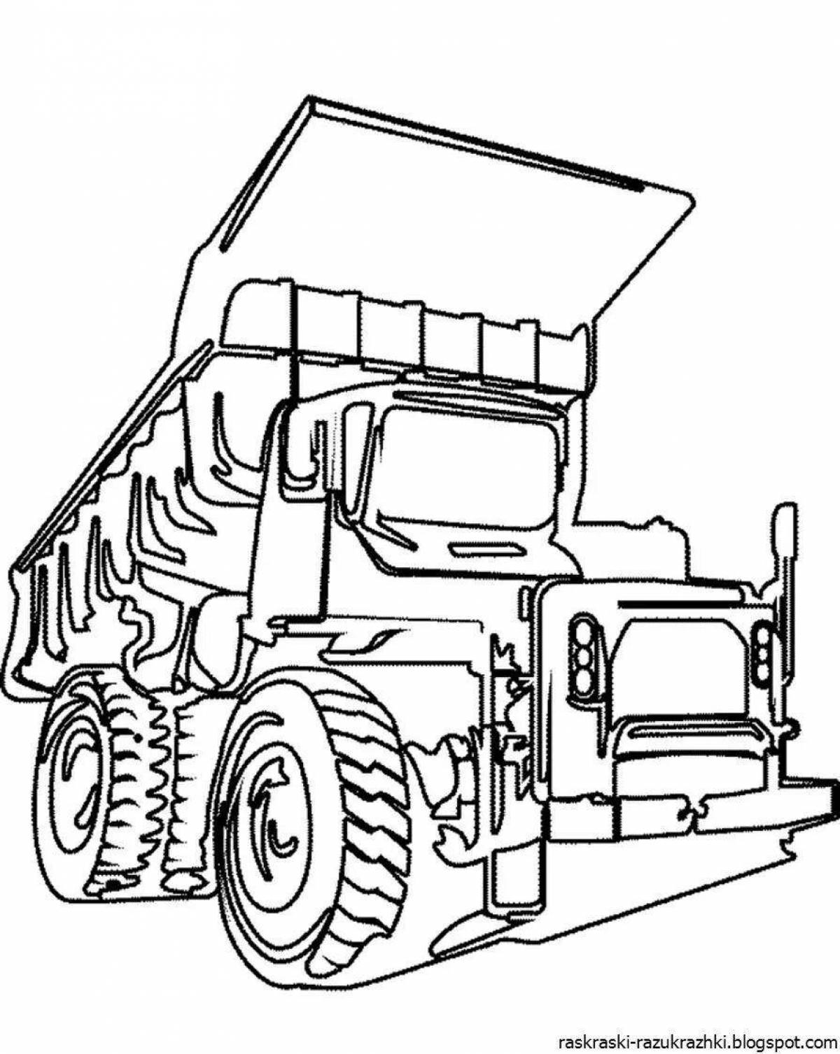 Fun tractor coloring page