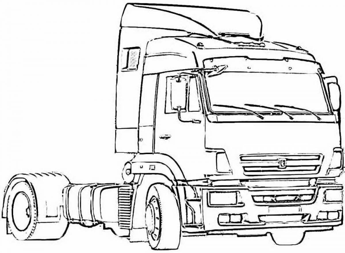 Charming tractor coloring page