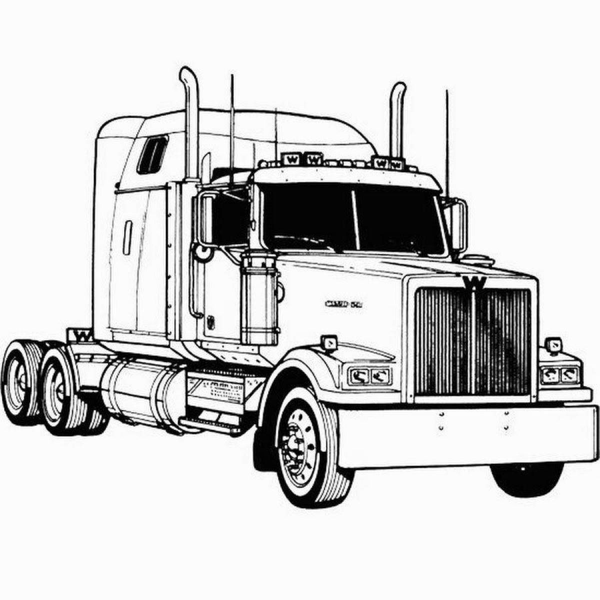 Cute tractor coloring page