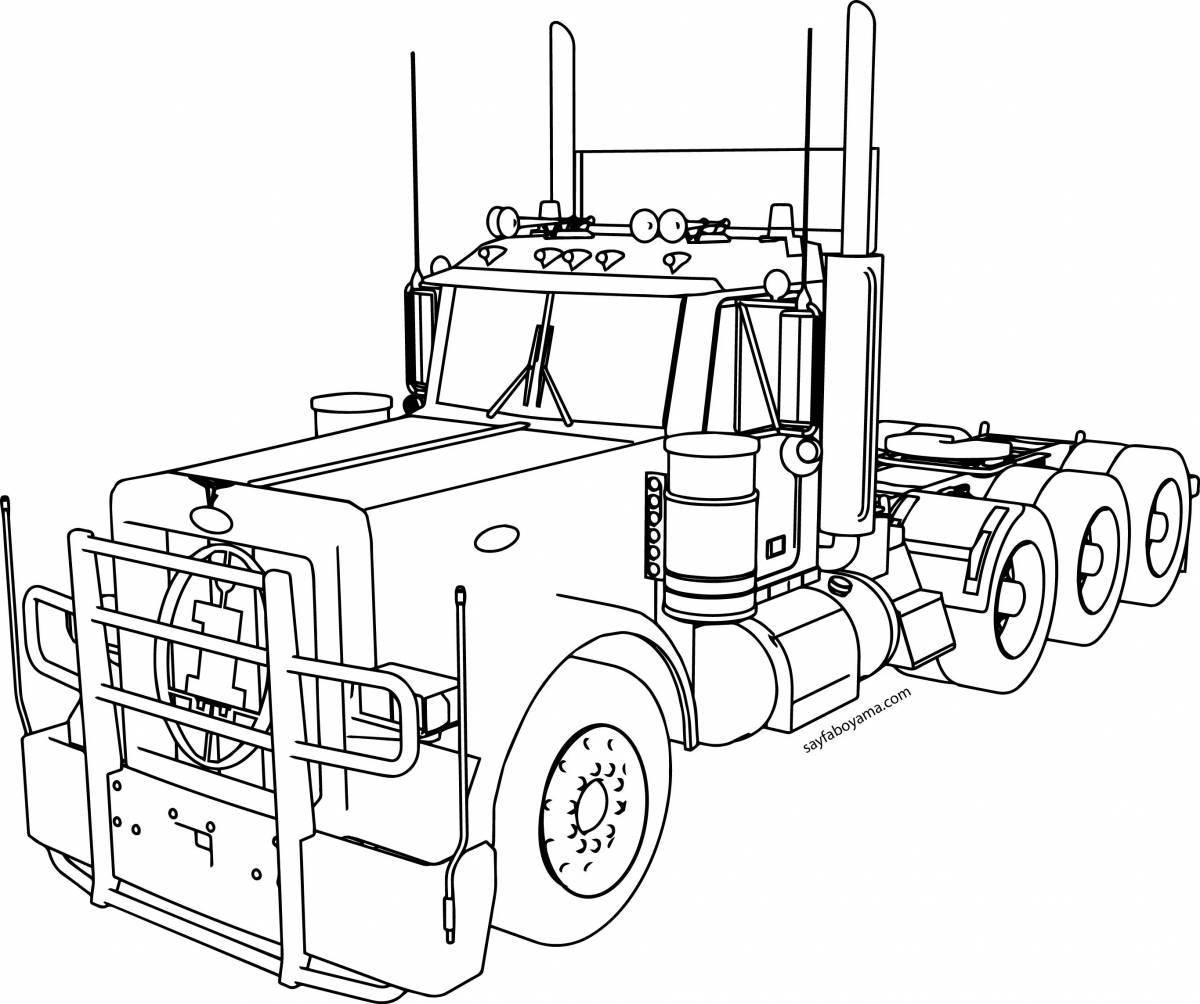 Comic tractor coloring page