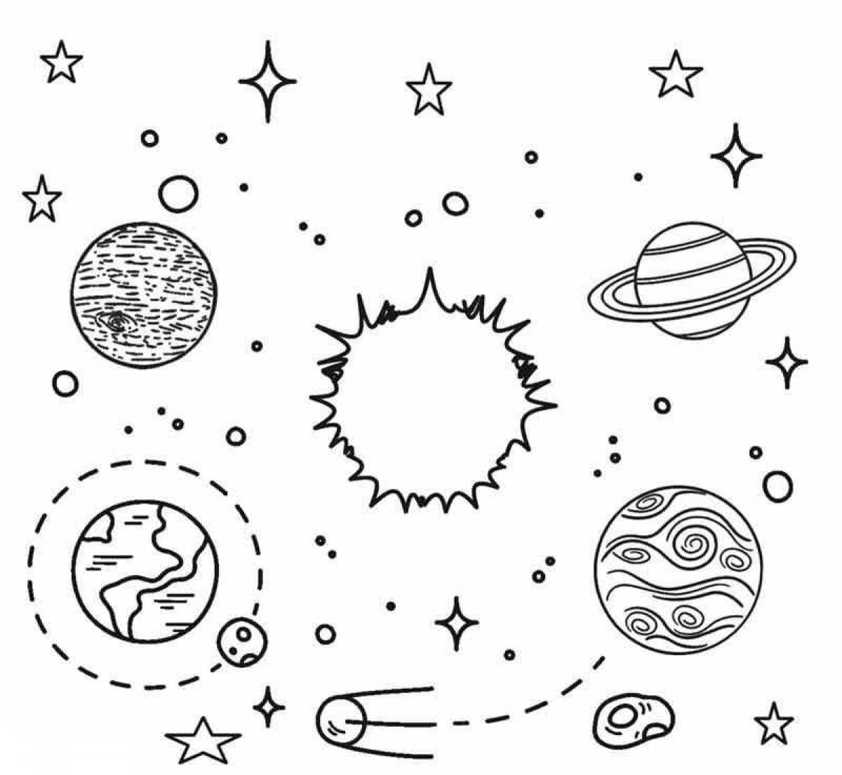Majestic universe coloring page