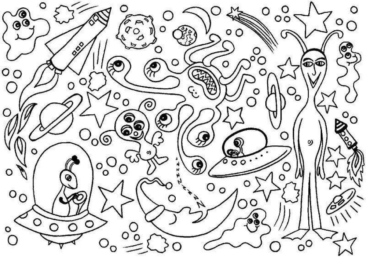 Charming universe coloring page