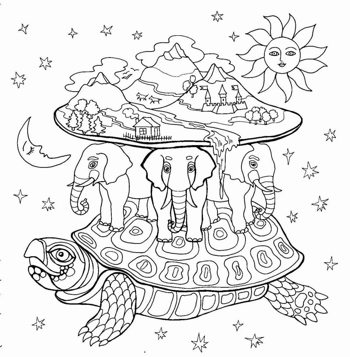 Colorful universe coloring page