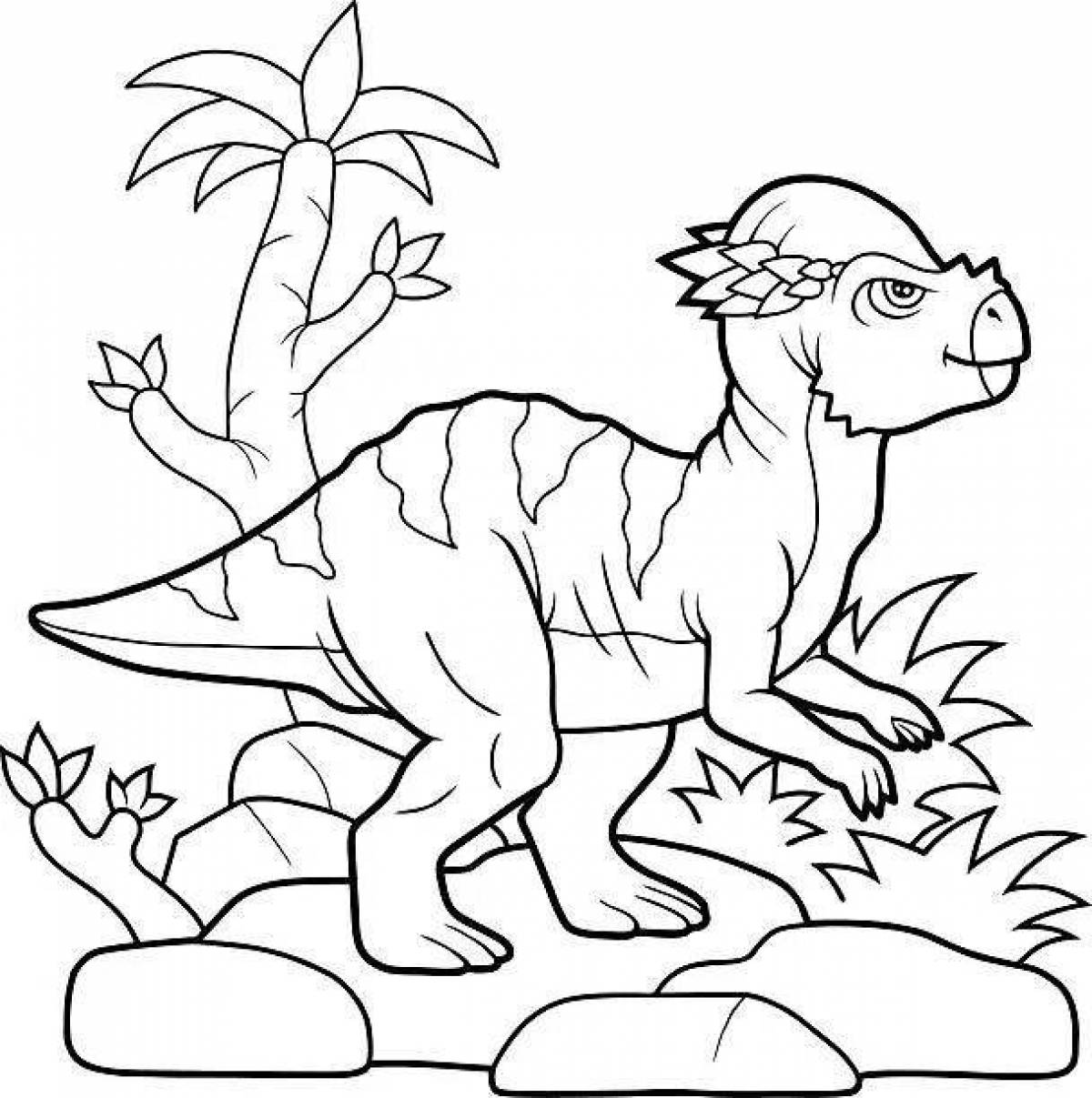Colorful pachycephalosaurus coloring page