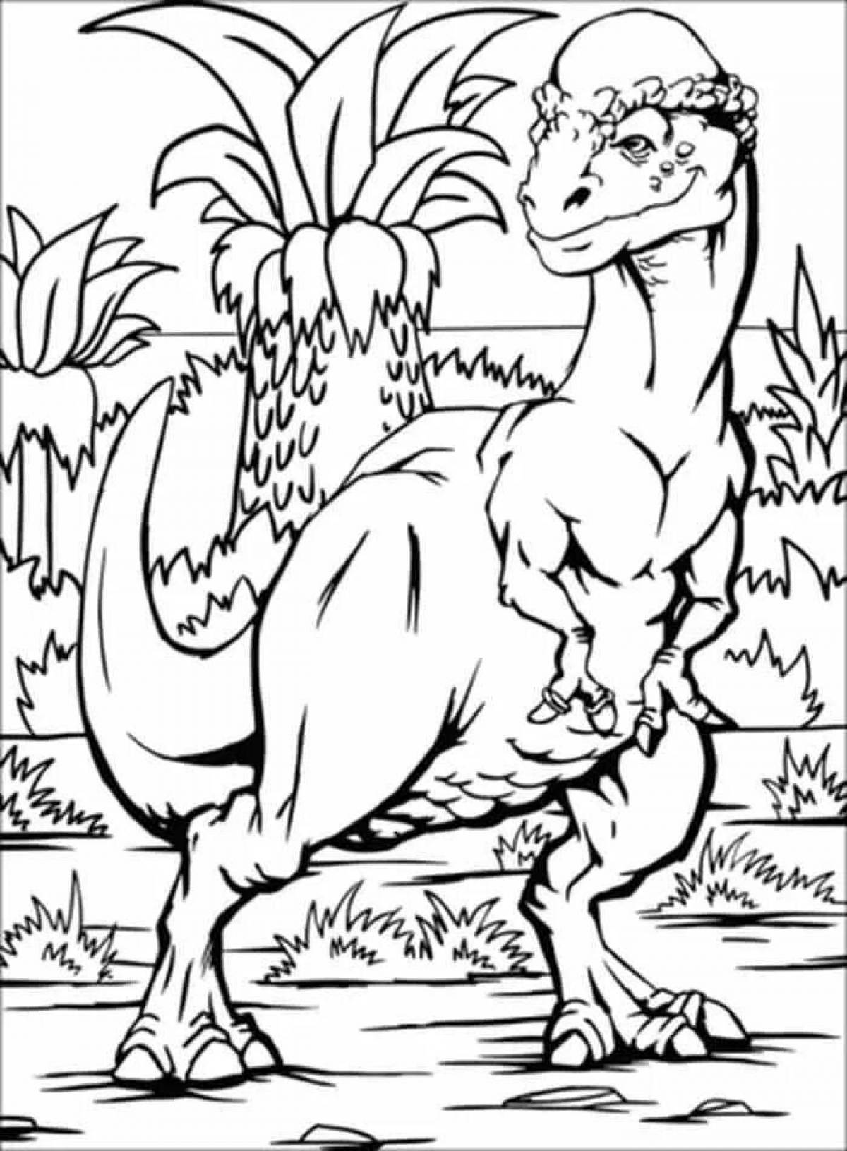 Coloring page playful pachycephalosaurus