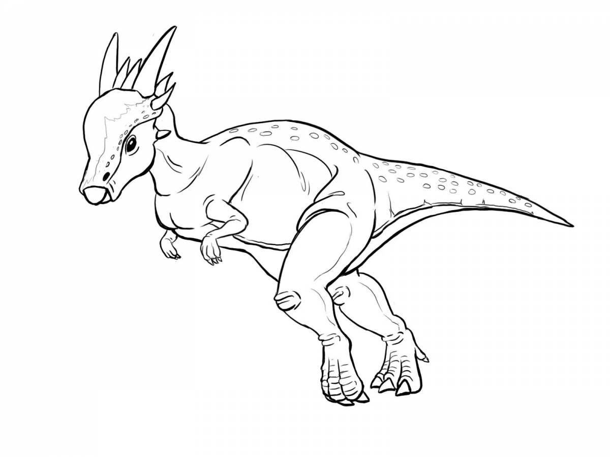 Adorable pachycephalosaurus coloring page
