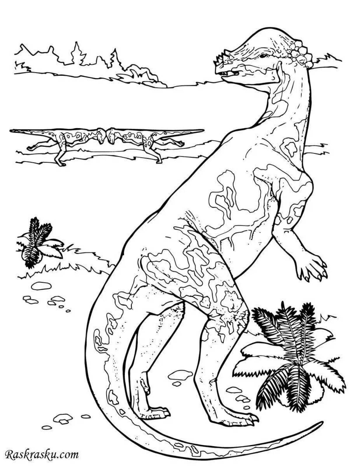 Glorious pachycephalosaurus coloring page