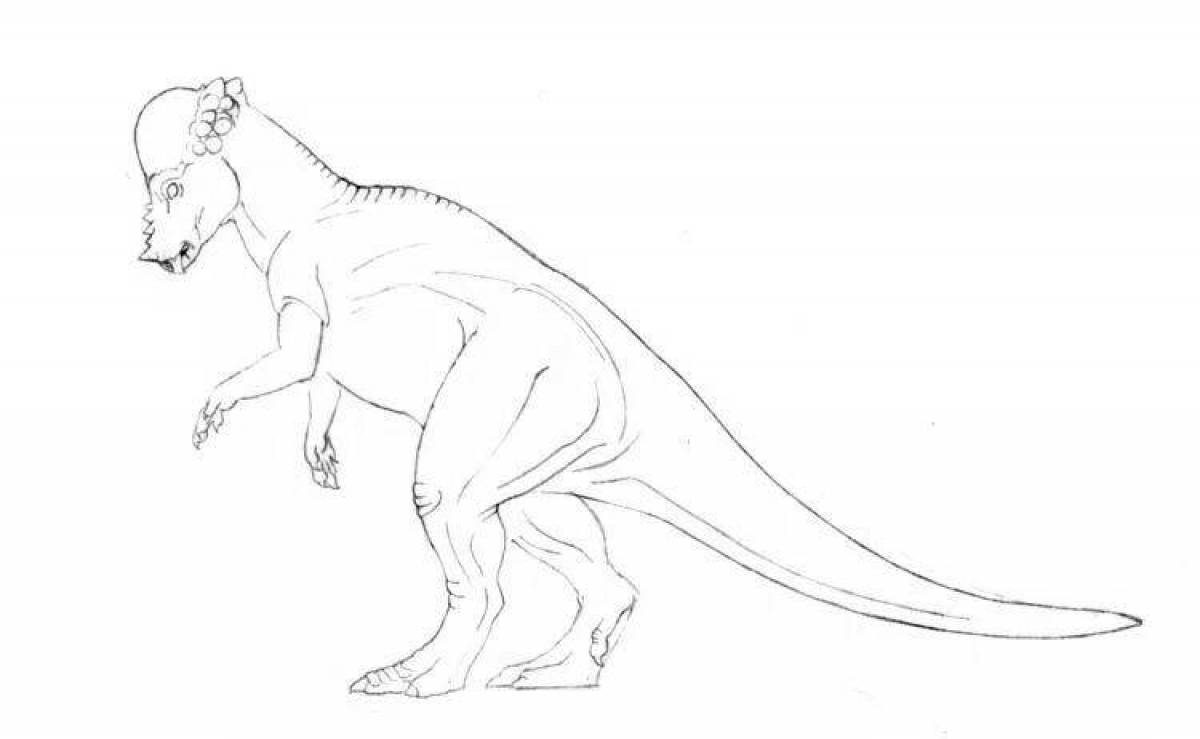 Coloring page elegant pachycephalosaurus