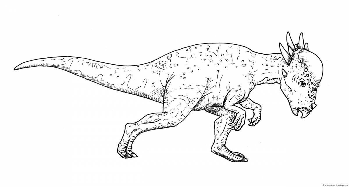 Cute pachycephalosaurus coloring page