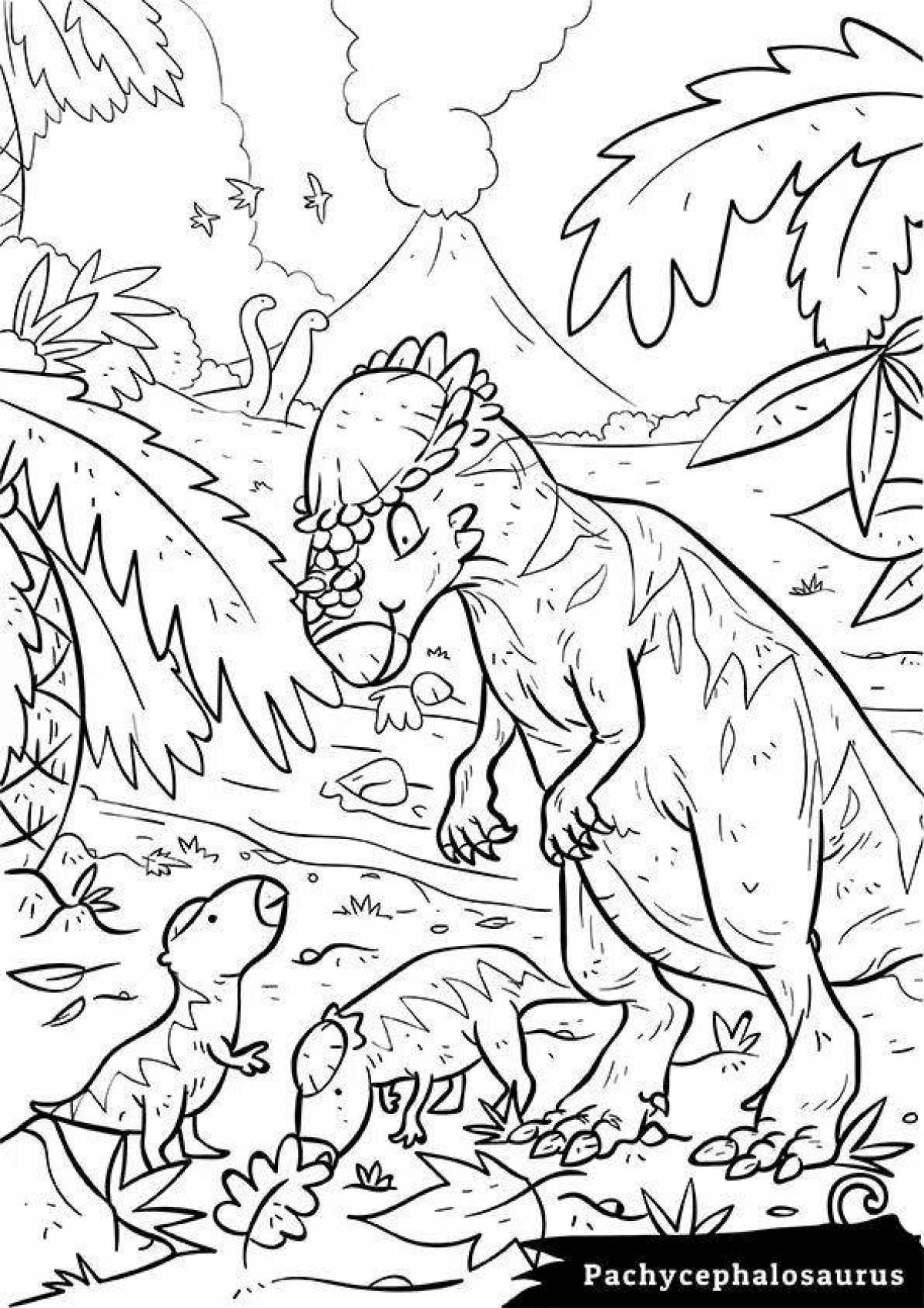 Impressive pachycephalosaurus coloring page