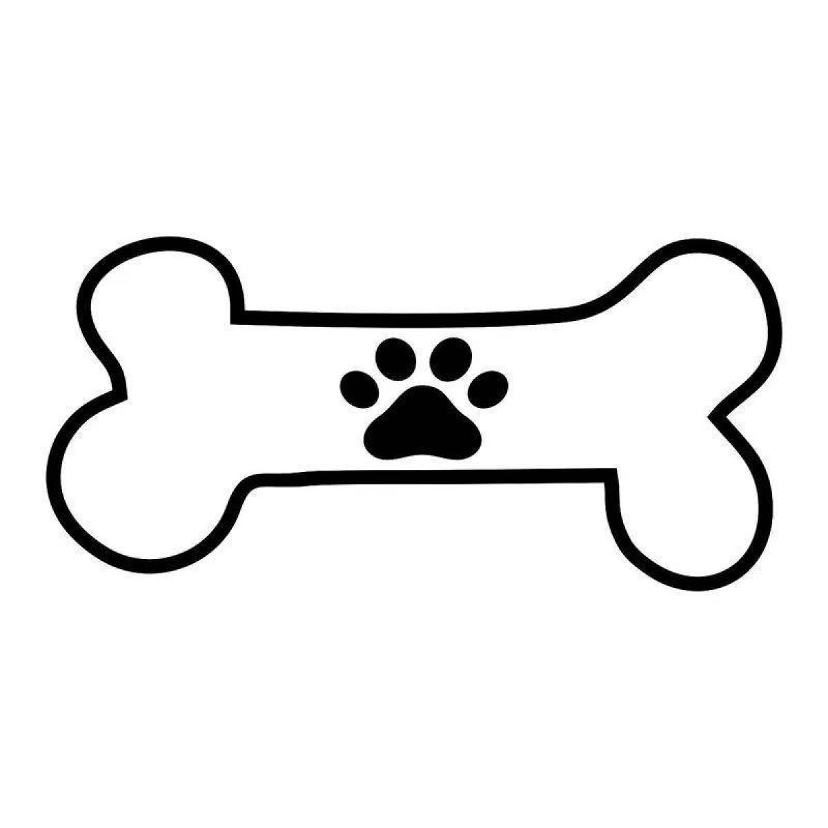 Colorful bone coloring page