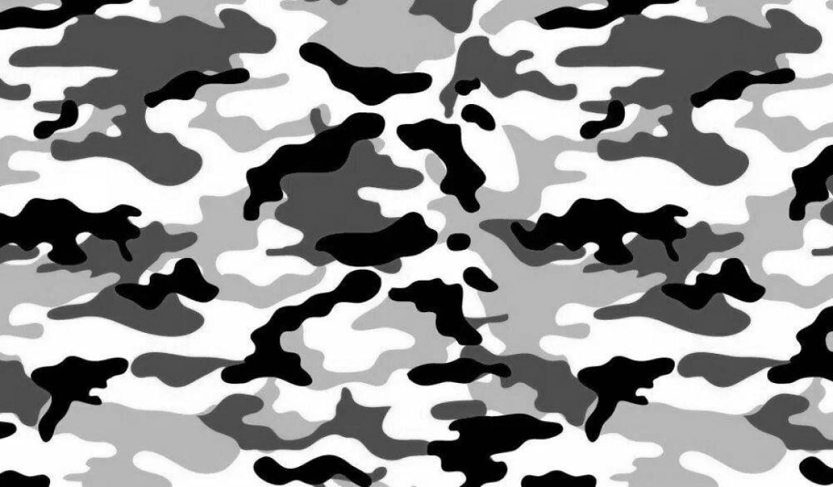 Artistic camouflage coloring page