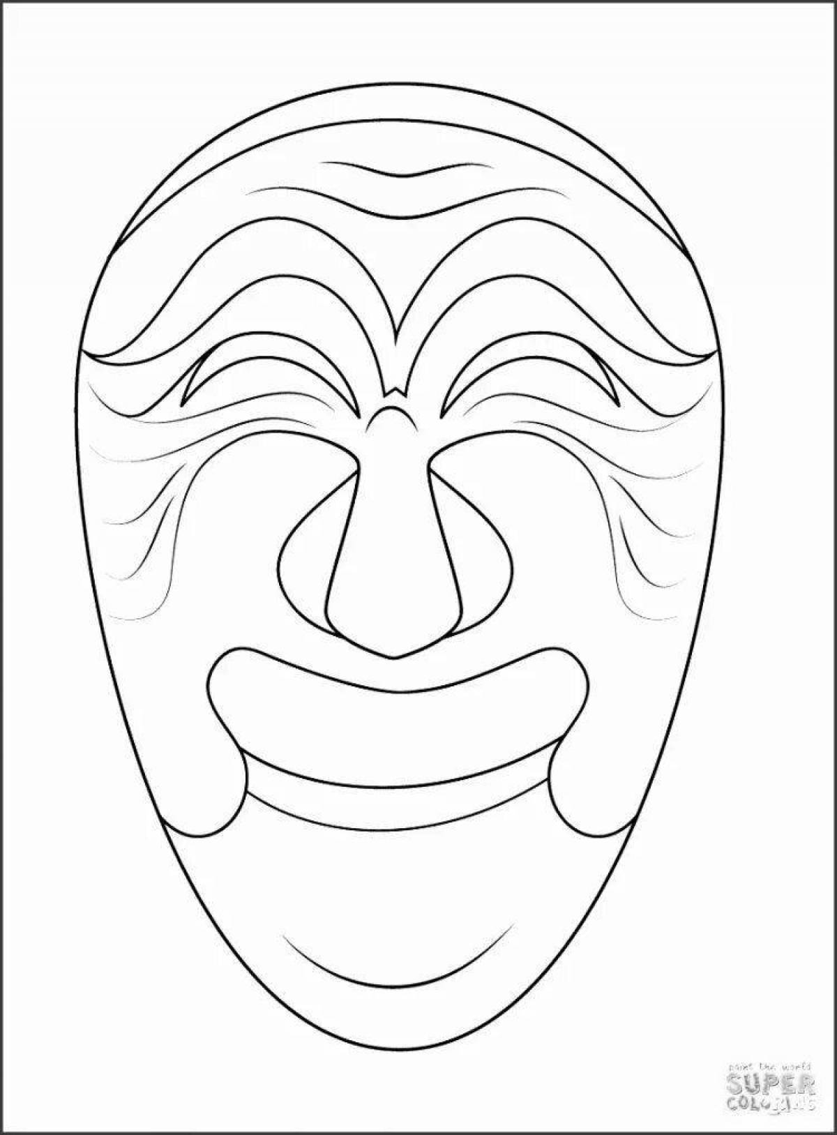 Fat Anonymous Mask Coloring Page
