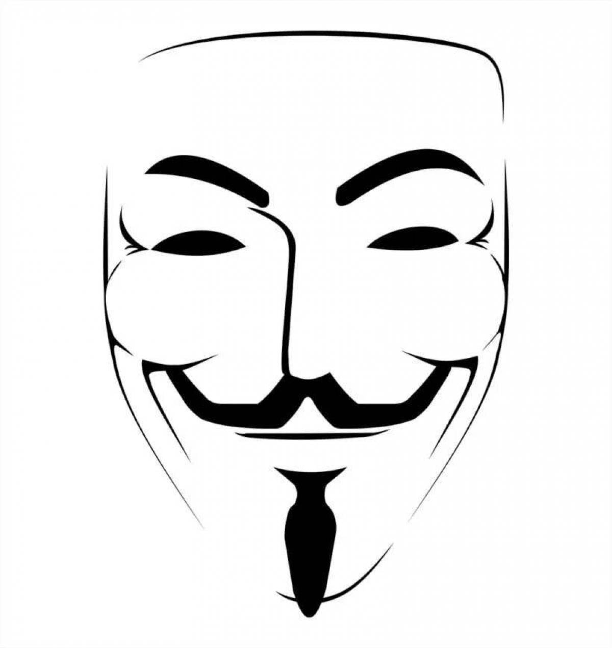 Amazing anonymous mask coloring page