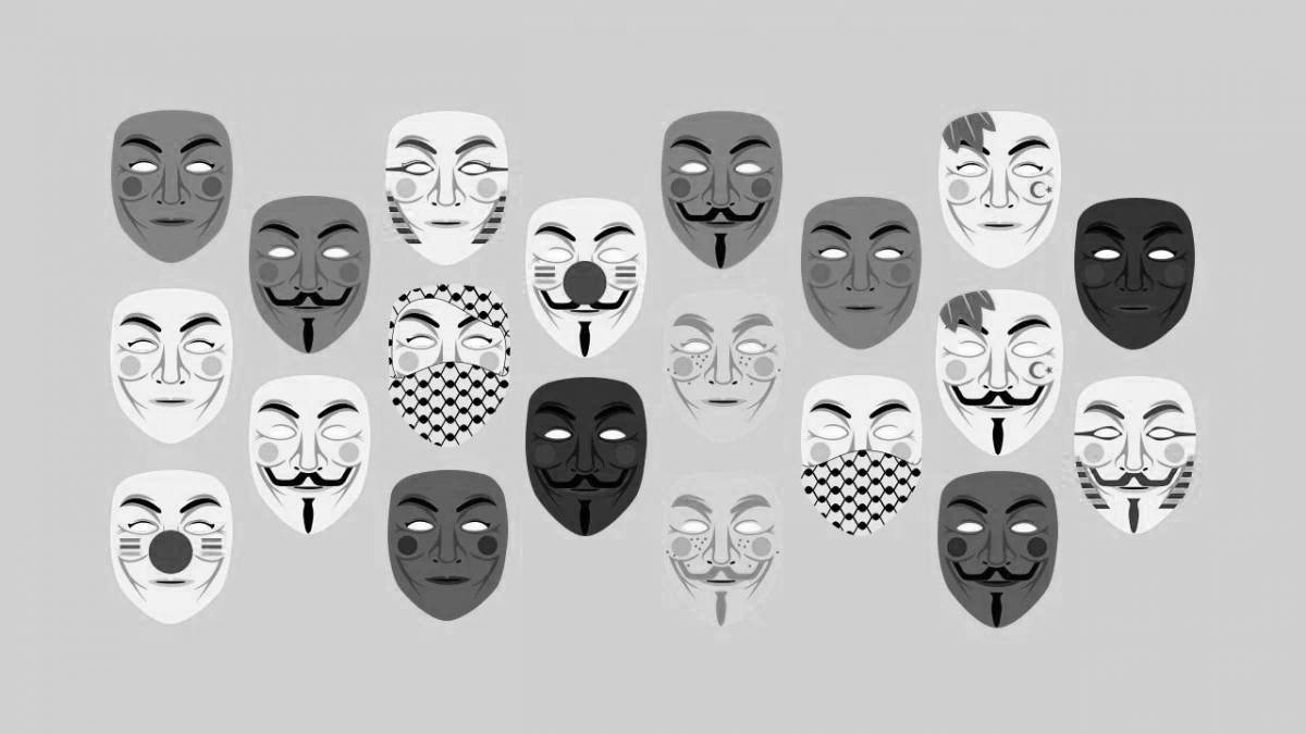 Изысканная анонимная маска-раскраска