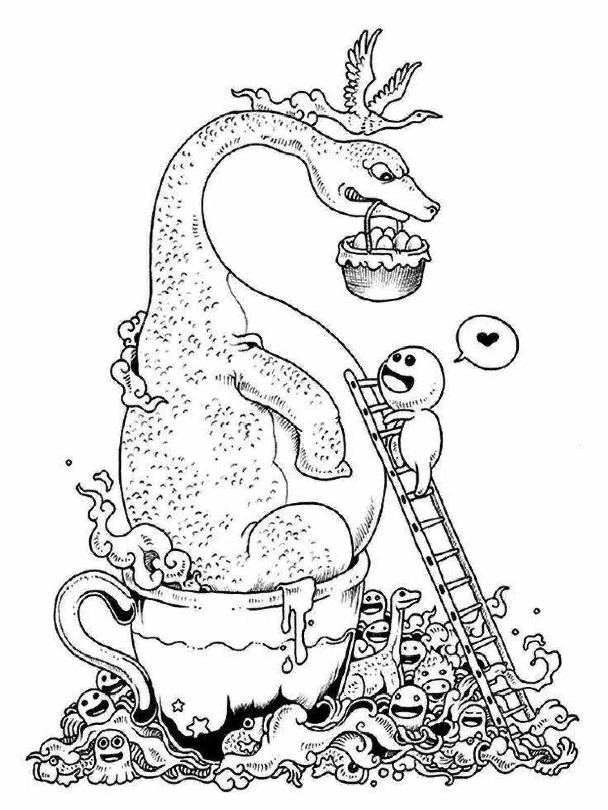 Doodle invasion coloring page