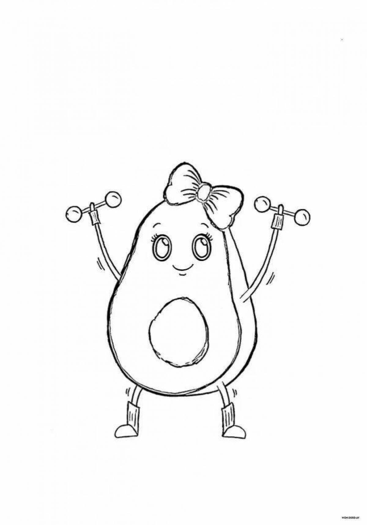 Lovely avocado coloring page