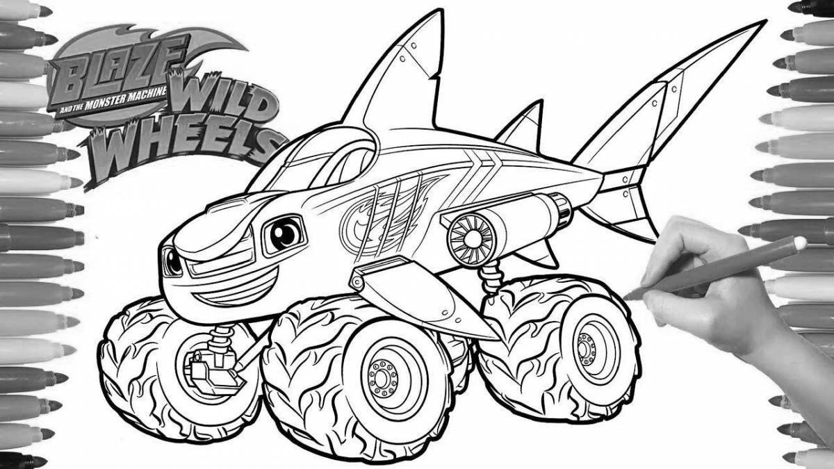 Car eater coloring page