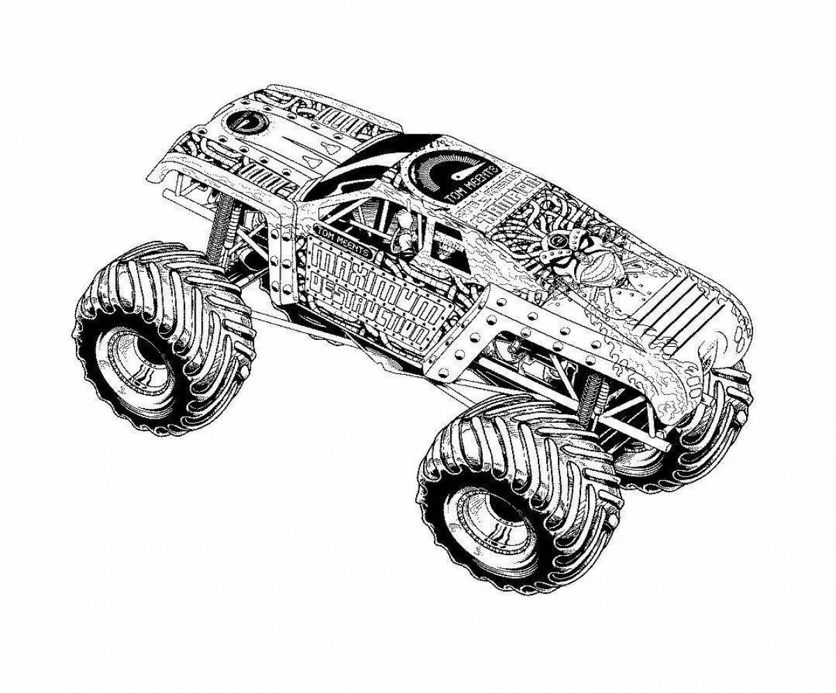 Courageous car-eater coloring page